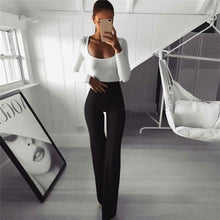 Load image into Gallery viewer, Women High Waist Slim Flare Long Trousers