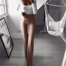 Load image into Gallery viewer, Women High Waist Slim Flare Long Trousers