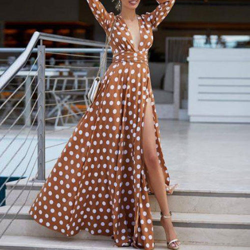 Boho  Polka Dots Split Dress