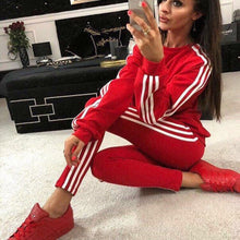 Load image into Gallery viewer, 2Pcs Ladies Crop Top Tracksuit