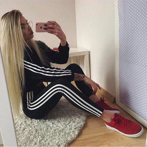 2Pcs Ladies Crop Top Tracksuit