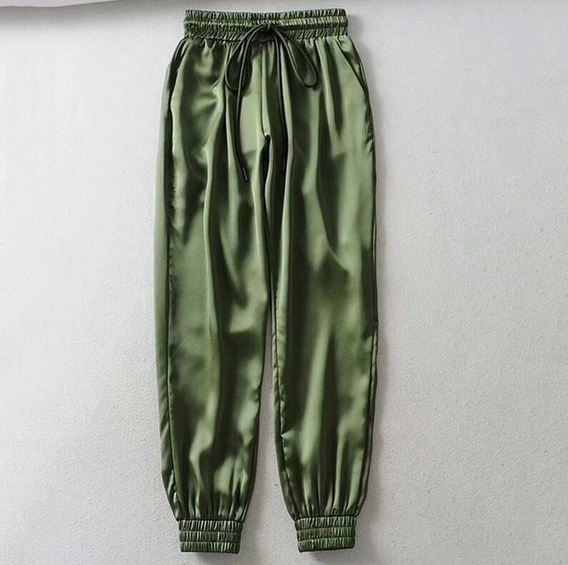 Satin Cargo Pants