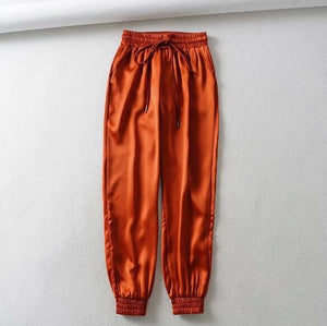 Satin Cargo Pants