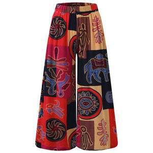 Mult Print Wide Leg Trousers