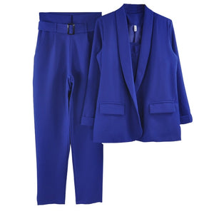 Solid 3 Piece Pants Suit