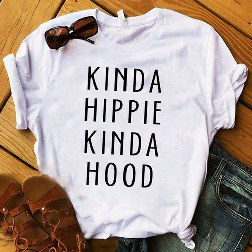 Kinda Hippie Kind Hood Graphic T-shirt