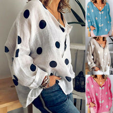 Load image into Gallery viewer, Boho V Neck Dot Blouse