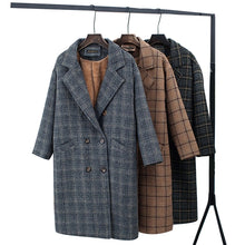 Load image into Gallery viewer, Checkered Woolen Overcoat