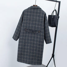 Load image into Gallery viewer, Checkered Woolen Overcoat