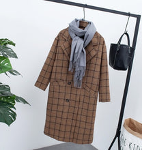 Load image into Gallery viewer, Checkered Woolen Overcoat