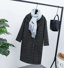 Load image into Gallery viewer, Checkered Woolen Overcoat