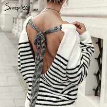 Load image into Gallery viewer, Sexy Backless Mohair Pullover Sweater