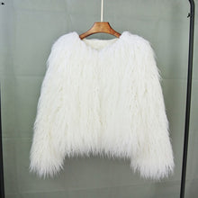 Load image into Gallery viewer, Boho Chic Faux Mink Fur Bomber Jacket