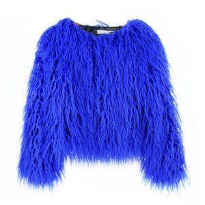 Boho Chic Faux Mink Fur Bomber Jacket