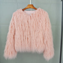 Load image into Gallery viewer, Boho Chic Faux Mink Fur Bomber Jacket