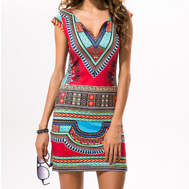 Printed Boho Mini Dress