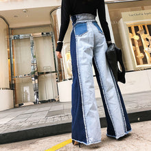 Load image into Gallery viewer, High Waist Patchwork Denim Jeans