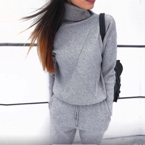 Knitted Turtleneck Tracksuit