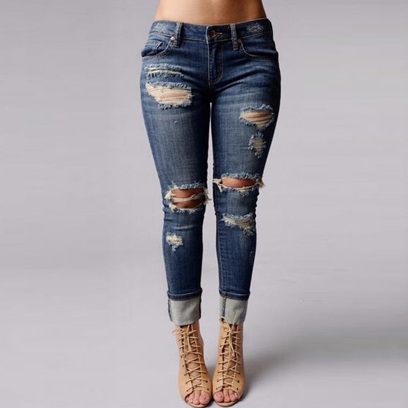 Destroyed Slim Boyfriend Jeans