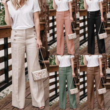 Load image into Gallery viewer, Linen Wide Leg Trousers