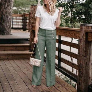 Linen Wide Leg Trousers