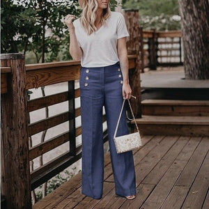 Linen Wide Leg Trousers