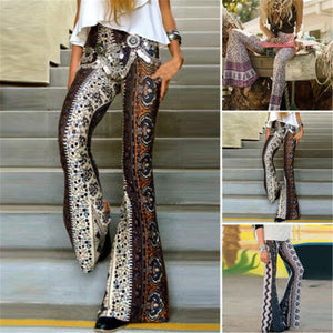 Boho Hippie High Waist Bell Bottom Pants